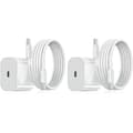 2 - Pakke - Lader til Iphone - Hurtiglader - Adapter + Kabel 20W Hvit One Size 2 - Pakke Iphone 2-Pack iPhone
