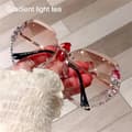 Rhinestone solbriller uten innfatning, gradient lys te Gradient light tea