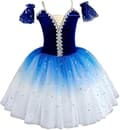 Balletskørt til piger, danseskørt, stram balletkjole, blå, størrelse 140 blue 140