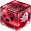 Halloween Squishy Cube, Glitter Ghost Fidget Toy, 2.17 tommer, G G