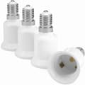 Socket adapter - E14 til E27 Socket konverter - E27 base lampeholder Adapter til halogen LED lampe 4 stk