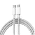 USB Typ C Snabbladdningskabel för Mobiltelefoner, PD 60W Flätad Laddningskabel för iPhone 15 Android Samsung Huawei vit vit-FO- vit 3m white 3m