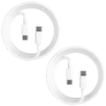 2-pack USB-C till USB-C laddningskablar, 2 meter vardera, för iPhone 15/16/17, snabbladdare, vit
