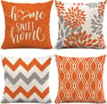 Orange Kuddfodral 18x18, 4-pack, Orange Dekorativa Kuddar