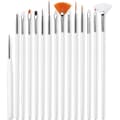 15 set Nail Art Designverktyg för målning Ritning Polish Vit 15 set