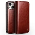 QIALINO Klassiskt Äkta Läderfodral för Iphone 15 Brun Iphone 15 Brown iPhone 15