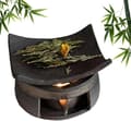 Cedar Zen røgelsesbrænder og keramisk tevarmer sæt, håndlavet aromaterapi oliediffuser, multifunktionelt pottevarmer sæt
