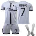 Paris Saint-Germain Bortafotbollströja Grå för barn Nr 7 Mbappé 22-23 22 22
