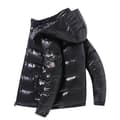 Herrars glansiga dunjacka, vintertjock varm jacka, svart, storlek M black M