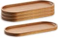 4-pack Träserveringsbrickor 29x10 cm Charkbrickor Ovala Träfat Träserveringsfat Ostmiddagsfat i Bulk för Efterrätt