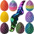 Twisty Fidget Egg, 3D-printet glatt egg-fidget, påskedrageegg, nødvendigheter til påskekurven, stressavlastende skrivebordsfidgetleke for 8 Pcs S