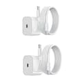 Lader - Hurtiglader 20W USB-C Adapter + Kabel 2m Hvit 2-pakning USB-C 2-pack USB-C