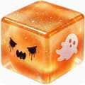 Halloween Squishy Cube, Glitter Spøkelse Fidget Leketøy, 2,17 Tommer E