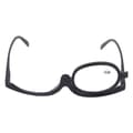 Folding Eye Magnifying Makeup Glasses Solid Color Makeup Glasses Black (+2.00)