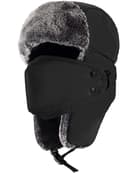 Vinterhuer til kvinder og mænd Trapper Ushanka Hat med øreklapper, sort black