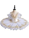 Balletdragt til piger med flad tutu Caminol, hvid, størrelse 150 cm white 150cm