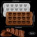 Miniatyrbilde 4 av 4: Sjokoladeform 2 stk Emoticon-formede godteriformer Søte silikon bakeformer Isbitbrett Mini pudding Gummy Maker (2 stk Hjerteformet form)