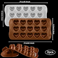 Miniatyrbillede 4 af 5: Chokoladeform 2 stk. Emoticon-formede slikforme Søde silikonebageforme Isterningebakke Mini budding Gummy Maker (2 stk. Hjerteformet form)