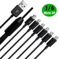 Miniatyrbilde 4 av 5: USB 2.0 Type A Hann til Micro USB Hann 1 til 6 Splitterkabel Data Lading