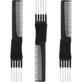 TG 3-pack Kolfiberkammar med Metallstift (svart)