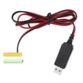 USB 5V till 3V LR03 AAA Dummy Batterieliminatorkabel 2m