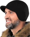 Fleece Vintermössa med Skärm - Herr - Öronlapp Brim Skull Watch Cap Hatt Black