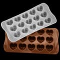 Miniatyrbillede 1 af 5: Chokoladeform 2 stk. Emoticon-formede slikforme Søde silikonebageforme Isterningebakke Mini budding Gummy Maker (2 stk. Hjerteformet form)