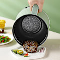 Miniatyrbillede 5 af 5: Multifunktionel Elektrisk Kogemaskine Enkelt / Dobbeltlags Hot Pot Mini Elektrisk Riskogegryde Non-stick Pander