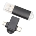 Pikkukuva 1 / 5: USB-muistitikku Kompakti Kannettava USB-muistitikku USB-liittimellä Type C- ja Micro USB -sovittimella Windows 98:lle OS X 9:lle Musta 128 Gt