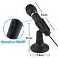 Miniatyrbillede 4 af 5: USB-mikrofon til computer med stabil justerbar base til optagelse og spil