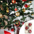 Miniatyrbild 5 av 5: Julpynt Juldekorationer Plastjulgransprydnader Hängande Prydnader Julgransdekoration Rekvisita Glaspärlor 8cm 6st
