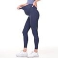 Miniatyrbild 4 av 5: Maternity Leggings med Mjukt Magstöd, Elastiskt Justerbart Högmidjegraviditetsbyxor, Yoga-Pyjamas - Gråblå