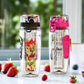 Pikkukuva 4 / 5: Hedelmällä maustettu vesipullo 32 oz Kestävä, suuri - BPA-vapaa Tritan, kääntökansi, vuodotön muotoilu - Urheilu, leirintä