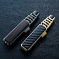 Miniatyrbilde 3 av 5: Turbine Torch Lighter Jet Flame Solar Beam Torch Jordens varmeste lommelykt Vindtett - Svart karbonfiber