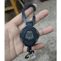 Miniatyrbilde 1 av 4: Uniclife Uttrekkbar nøkkelring merkeholder - fjær i rustfritt stål, 80 cm stålkabel, karabinkrok og nøkkelring, opptil 226g stk