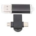 Pikkukuva 5 / 5: USB-muistitikku Kompakti Kannettava USB-muistitikku USB-liittimellä Type C- ja Micro USB -sovittimella Windows 98:lle OS X 9:lle Musta 128 Gt