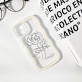 Pikkukuva 5 / 5: Läpinäkyvä kuori iPhone 16 Pro Max -puhelimelle, Söpö yksinkertainen aaltoileva kehys Slim Fit Iskunkestävä puhelimen suojus Läpikuultava Pehmeä Söpö suojaava T