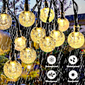 Pikkukuva 2 / 5: Aurinkokristalli-pallojen valosarjat, vedenpitävät ulkovalot, puutarhan koristelu, terassi, 20/50/100 LED, 8 tilaa 100 LED Ei