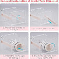 Miniatyrbild 5 av 5: 2-pack Transparent Desktop Multi Dispenser, Tejpklippare, Tejprulls Hållare (Ingår ej Maskeringstejp) (Beige)
