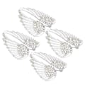 Miniatyrbillede 1 af 5: 4 stk. Brosche Nål Diamant Engel Vingemønster Sød Mode Lapel Nål Frakke Badge Tilbehør Hvid YEMAA