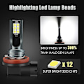Miniatyrbild 2 av 4: 2 st H8 H11 LED-lampa H16 JP 9005 HB3 9006 HB4 LED-lampa Super Ljus Bil Dimljus Dagkörljus Körljus 12V 6000K Vit
