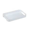 Miniatyrbillede 1 af 5: Hvid Serveringsbakke Med Håndtag Stabil Rektangulær Plastik Serveringsfad