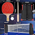 Miniatyrbillede 2 af 5: 2 Bordtennisbat og Teleskopnet Passer til ethvert Bord Bærbar Træningstilbehør