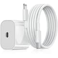 iPhone hurtiglader — USB-C PD 20W (2 meter)