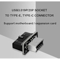 Miniatyrbillede 4 af 5: Motherboard Internt USB 3.0 20pin/19p Header Til Type-e A-key USB 3.1 20 Pin Adapter Til Type C Frontpanel Chassis Bracket