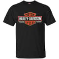 Harley-Davidson Herr Extended Orange Shield Logo Svart T-shirt M