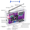 Miniatyrbillede 3 af 5: FM Radio RDA5807 DIY Kit Elektronisk Justerbar 87-108MHz Display Loddeøvelse DIY Elektroniske Komponenter Kit