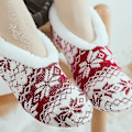 Miniatyrbillede 1 af 2: Vinter Super Soft Varme Gulvstrømper Slipsko Strømper Floorshoes-mxbc