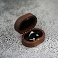 Miniatyrbillede 5 af 5: Retro bryllup træ ring boks halskæde ring øreringe opbevaringsboks ny mode træ smykkeskrin bærbar lille smykkearrangør