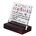 Miniatyrbillede 2 af 5: Inspirerende Skrivebords Skilt Opmuntring Cheer Up Transparent Akryl Skrivebord Træ Stativ Dekorativt Skilt til Hjem 4.7 X 4.7 X 0.3in YEMAA